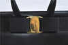 Authentic Salvatore Ferragamo Vintage Vara Ribbon Hand Bag Purse Black 6606E