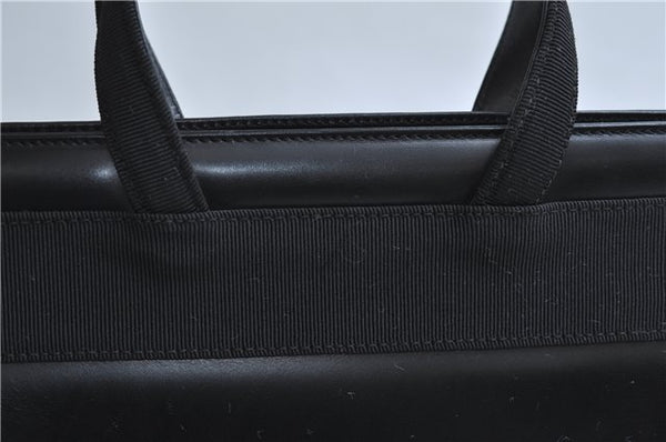 Authentic Salvatore Ferragamo Vintage Vara Ribbon Hand Bag Purse Black 6606E
