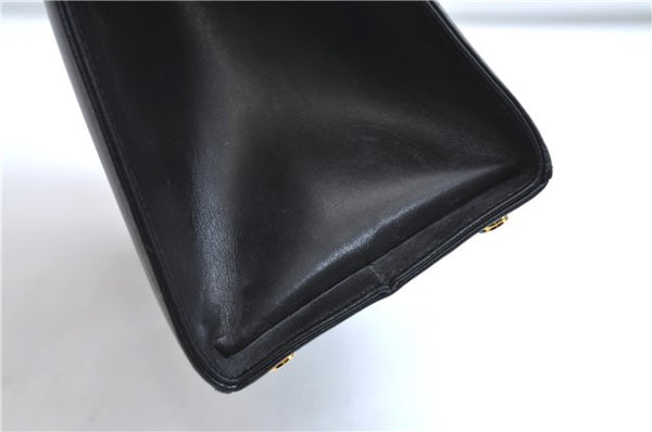 Authentic Salvatore Ferragamo Vintage Vara Ribbon Hand Bag Purse Black 6606E