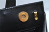 Authentic Salvatore Ferragamo Vintage Vara Ribbon Hand Bag Purse Black 6606E