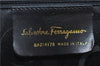 Authentic Salvatore Ferragamo Vintage Vara Ribbon Hand Bag Purse Black 6606E