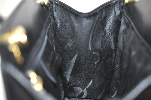 Authentic Salvatore Ferragamo Vintage Vara Ribbon Hand Bag Purse Black 6606E