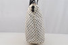 Authentic PRADA Dot Nylon Tessuto Saffiano Leather 2Way Tote Bag White 6606I