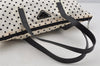 Authentic PRADA Dot Nylon Tessuto Saffiano Leather 2Way Tote Bag White 6606I