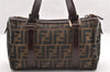 Authentic FENDI Vintage Zucca Hand Bag Purse Canvas Leather Brown 6607I