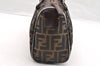 Authentic FENDI Vintage Zucca Hand Bag Purse Canvas Leather Brown 6607I