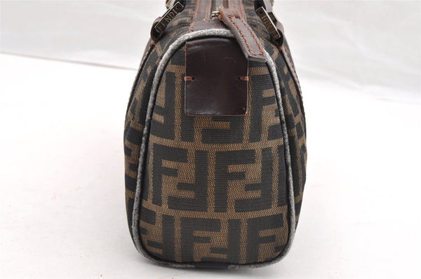 Authentic FENDI Vintage Zucca Hand Bag Purse Canvas Leather Brown 6607I