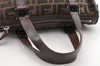 Authentic FENDI Vintage Zucca Hand Bag Purse Canvas Leather Brown 6607I