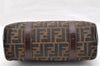 Authentic FENDI Vintage Zucca Hand Bag Purse Canvas Leather Brown 6607I