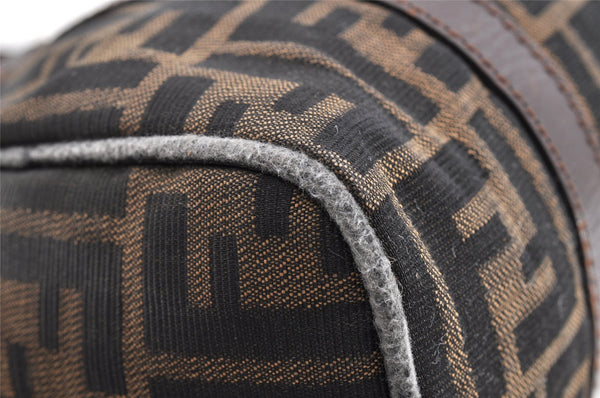 Authentic FENDI Vintage Zucca Hand Bag Purse Canvas Leather Brown 6607I