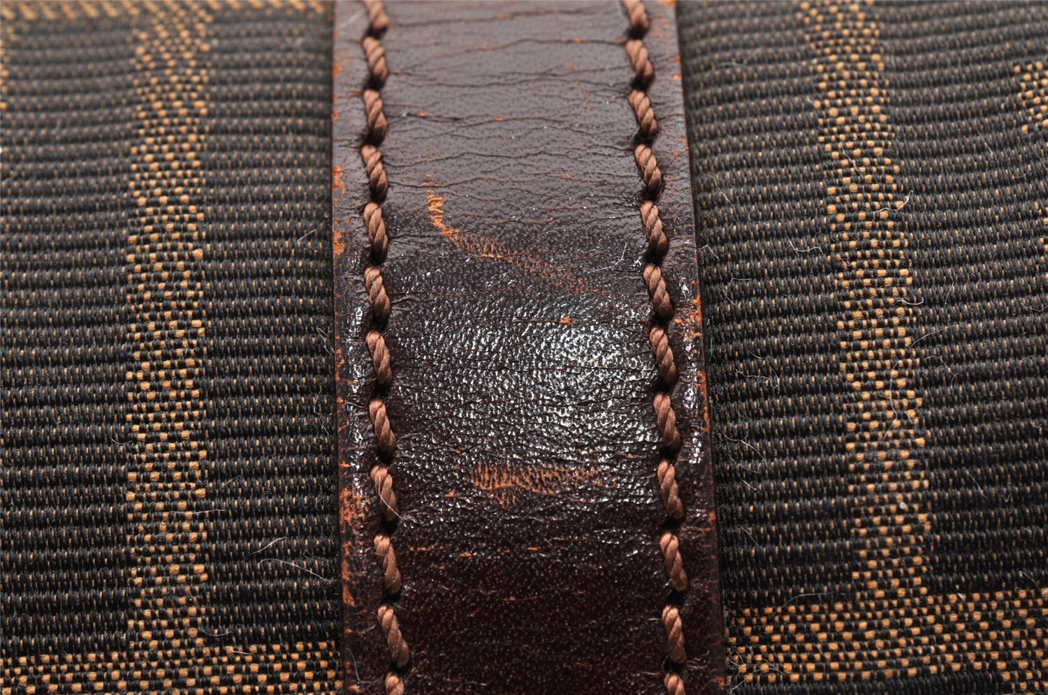 Authentic FENDI Vintage Zucca Hand Bag Purse Canvas Leather Brown 6607I