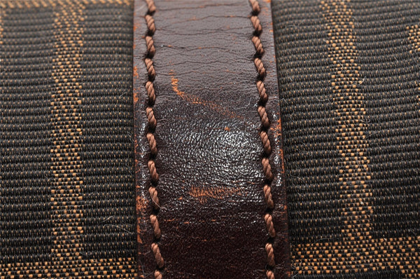 Authentic FENDI Vintage Zucca Hand Bag Purse Canvas Leather Brown 6607I