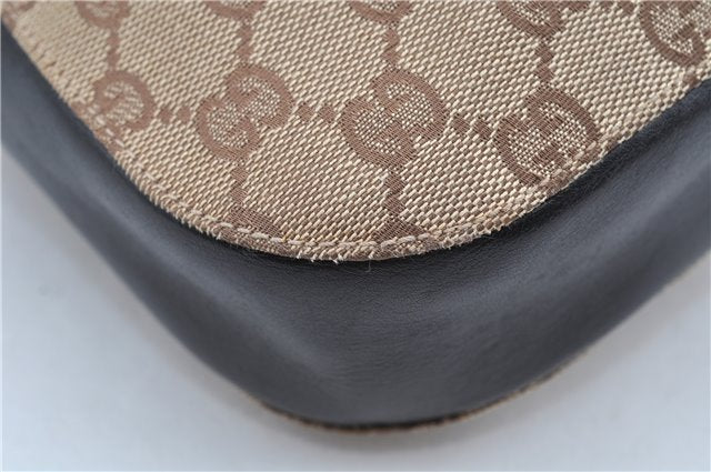 Authentic GUCCI Vintage Shoulder Bag GG Canvas Leather 0013746 Brown 6608F