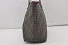 Authentic FENDI Zucca Vintage Shoulder Tote Bag PVC Leather Brown Black 6608I
