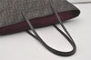 Authentic FENDI Zucca Vintage Shoulder Tote Bag PVC Leather Brown Black 6608I