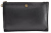 Authentic GUCCI GG Marmont Clutch Hand Bag Purse Leather 475317 Black 6609I