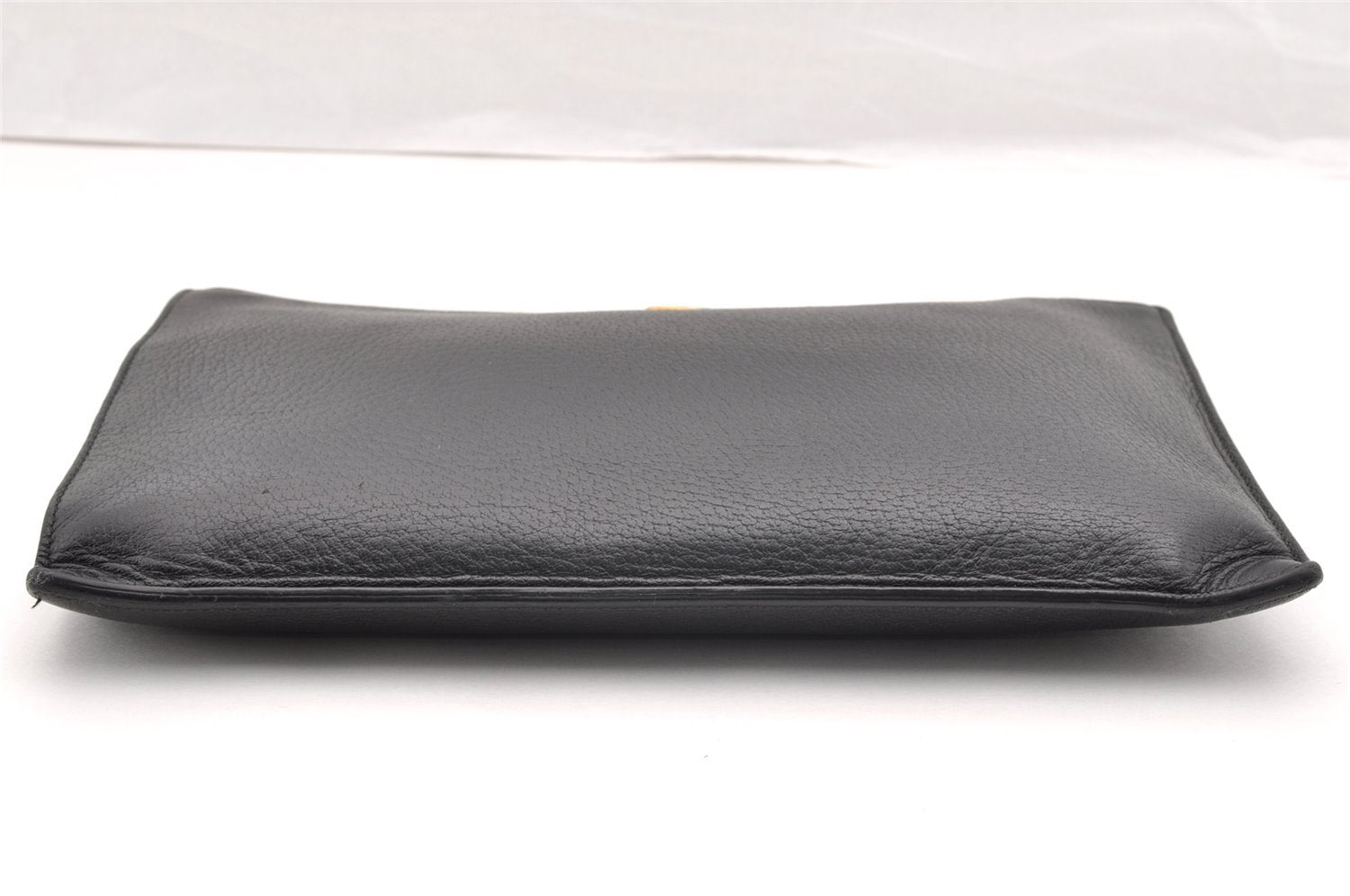 Authentic GUCCI GG Marmont Clutch Hand Bag Purse Leather 475317 Black 6609I