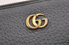 Authentic GUCCI GG Marmont Clutch Hand Bag Purse Leather 475317 Black 6609I