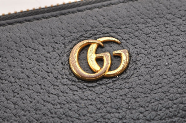 Authentic GUCCI GG Marmont Clutch Hand Bag Purse Leather 475317 Black 6609I