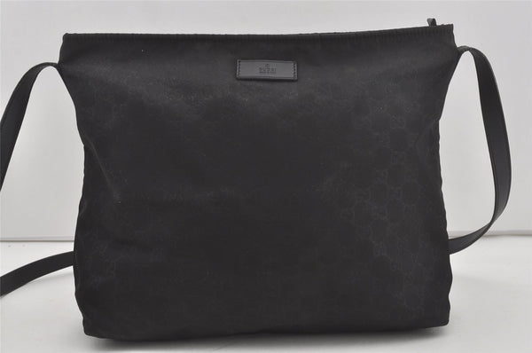Authentic GUCCI Shoulder Cross Body Bag GG Nylon Leather 308840 Black Junk 6610I