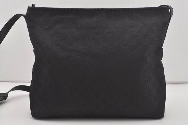Authentic GUCCI Shoulder Cross Body Bag GG Nylon Leather 308840 Black Junk 6610I