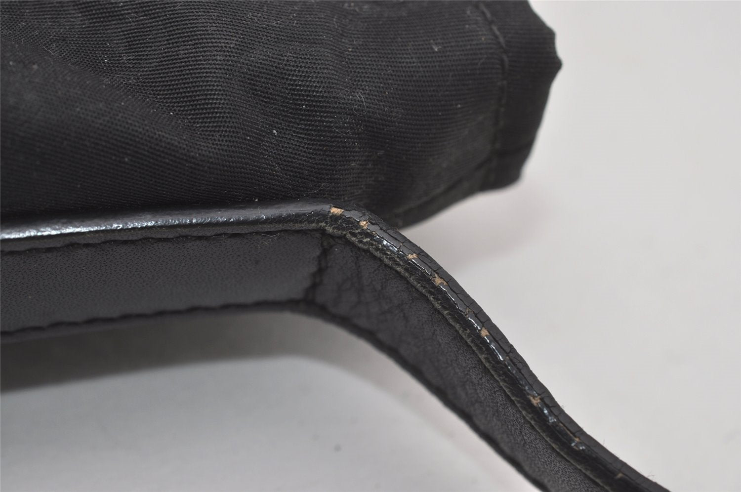 Authentic GUCCI Shoulder Cross Body Bag GG Nylon Leather 308840 Black Junk 6610I