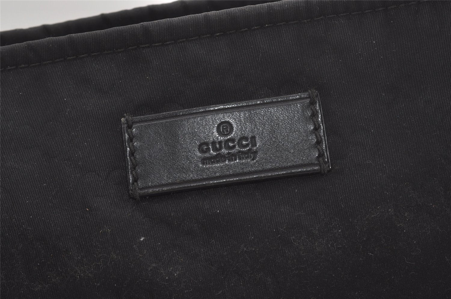 Authentic GUCCI Shoulder Cross Body Bag GG Nylon Leather 308840 Black Junk 6610I