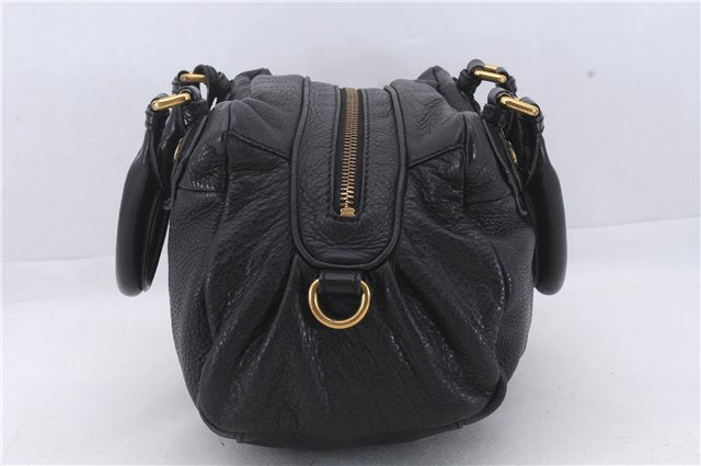 Authentic MARC JACOBS Leather 2Way Shoulder Hand Bag Black 6611D