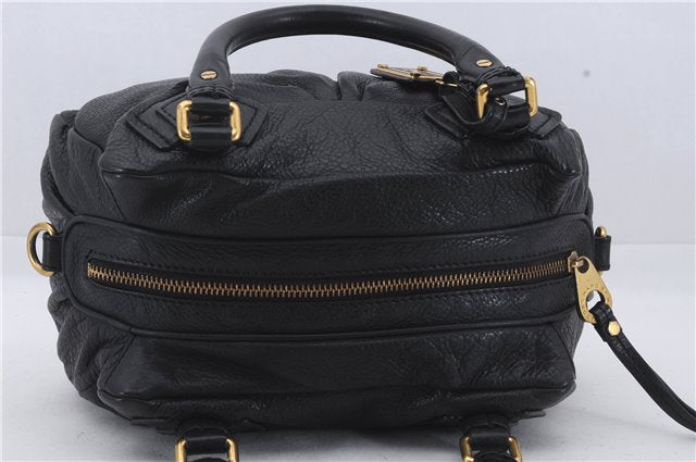 Authentic MARC JACOBS Leather 2Way Shoulder Hand Bag Black 6611D