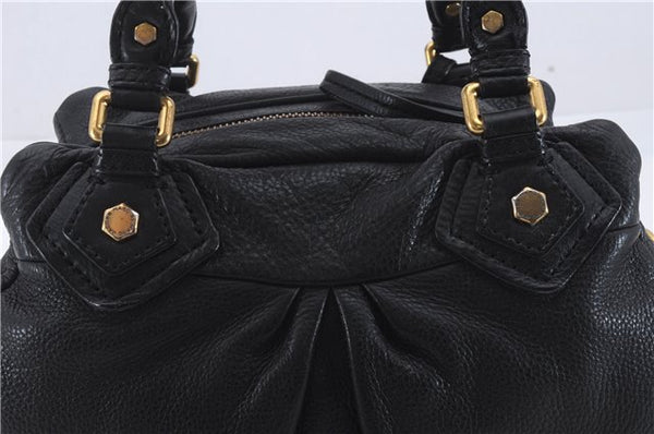 Authentic MARC JACOBS Leather 2Way Shoulder Hand Bag Black 6611D