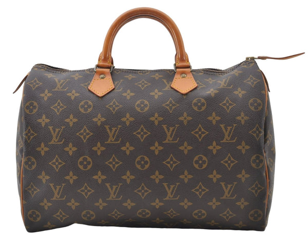 Authentic Louis Vuitton Monogram Speedy 35 Hand Boston Bag M41524 LV 6614E