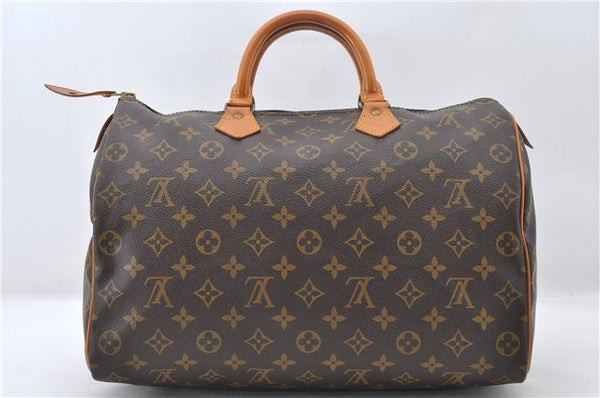 Authentic Louis Vuitton Monogram Speedy 35 Hand Boston Bag M41524 LV 6614E