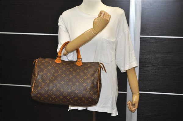 Authentic Louis Vuitton Monogram Speedy 35 Hand Boston Bag M41524 LV 6615D