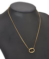 Authentic Christian Dior Gold Tone Rhinestone Chain Pendant Necklace CD 6615I