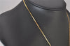 Authentic Christian Dior Gold Tone Rhinestone Chain Pendant Necklace CD 6615I