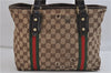 Authentic GUCCI Sherry Line Shoulder Tote Bag Canvas Leather 137396 Brown 6616C