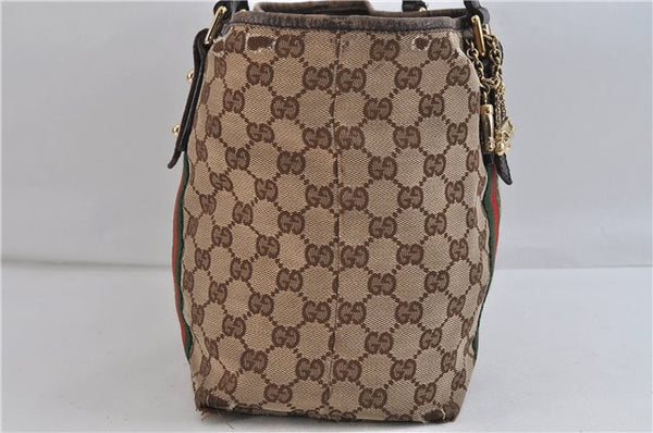 Authentic GUCCI Sherry Line Shoulder Tote Bag Canvas Leather 137396 Brown 6616C