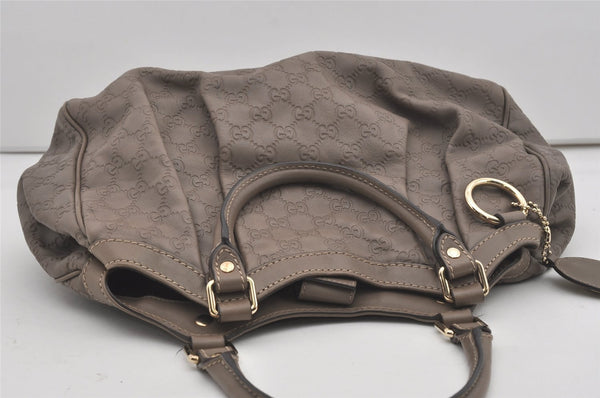 Authentic GUCCI Guccissima Sukey Shoulder Tote Bag GG Leather 211944 Gray 6616I