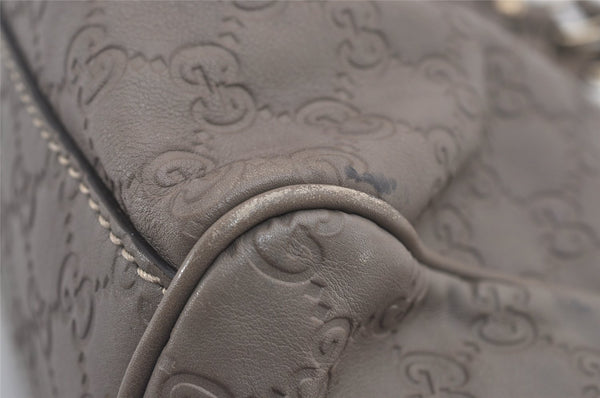 Authentic GUCCI Guccissima Sukey Shoulder Tote Bag GG Leather 211944 Gray 6616I