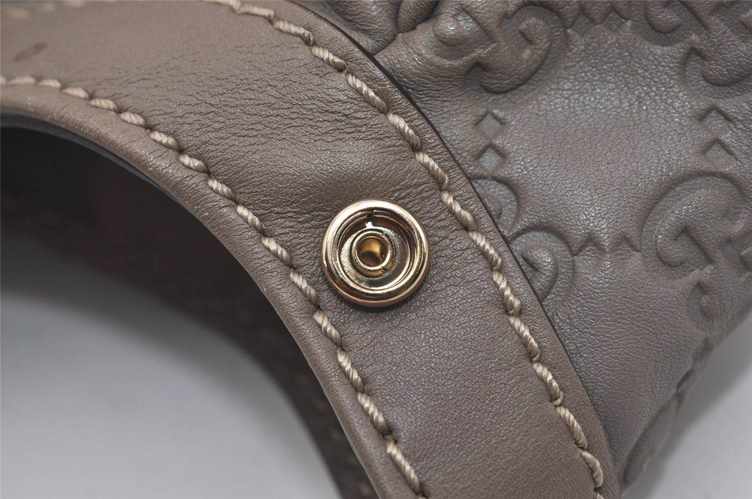 Authentic GUCCI Guccissima Sukey Shoulder Tote Bag GG Leather 211944 Gray 6616I