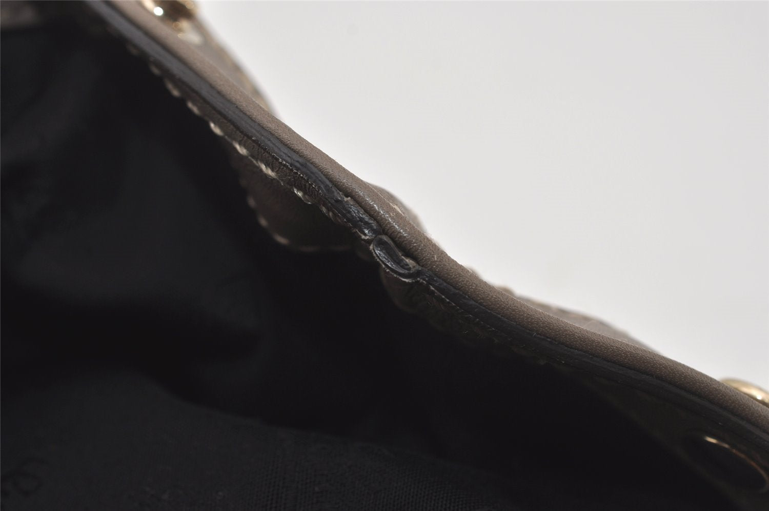 Authentic GUCCI Guccissima Sukey Shoulder Tote Bag GG Leather 211944 Gray 6616I