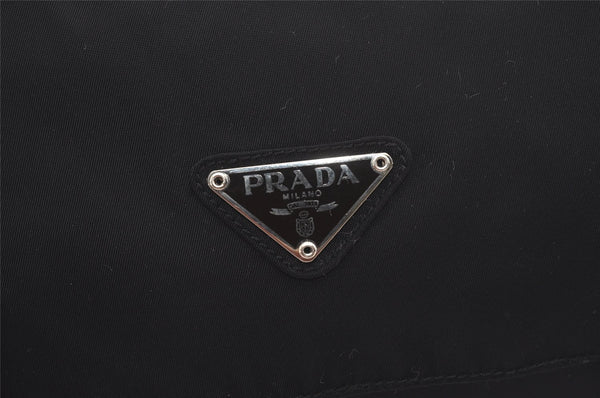 Authentic PRADA VELA Nylon Tessuto Leather Shoulder Cross Bag B6671 Black 6617I