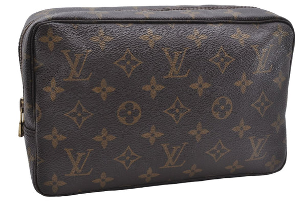 Auth Louis Vuitton Monogram Trousse Toilette 23 Clutch Hand Bag M47524 LV 6619D