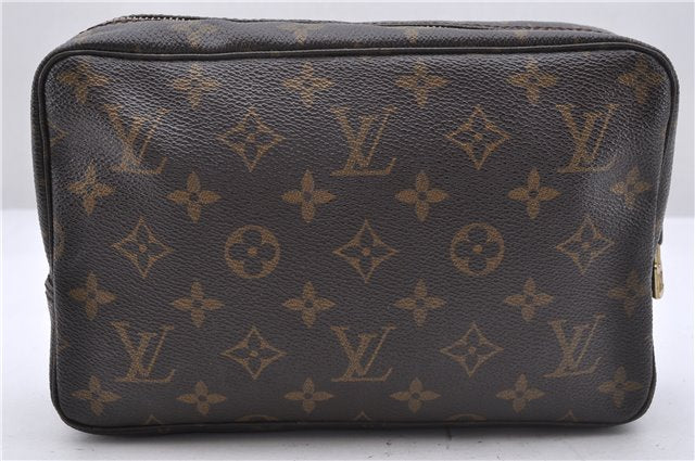 Auth Louis Vuitton Monogram Trousse Toilette 23 Clutch Hand Bag M47524 LV 6619D