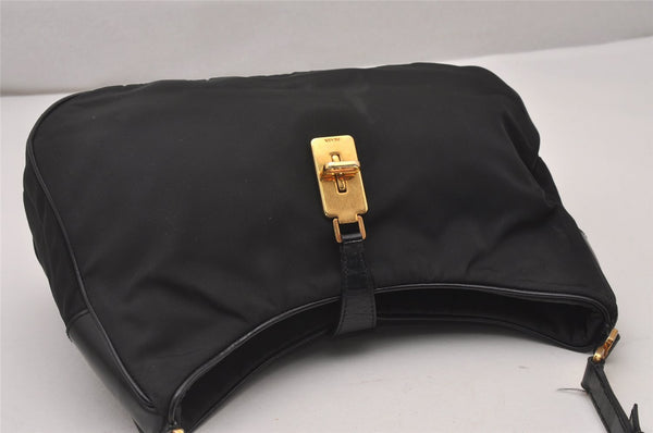 Authentic PRADA Nylon Tessuto Leather Shoulder Hand Bag Purse Black 6620I