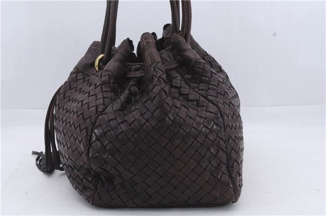 Authentic BOTTEGA VENETA Intrecciato Leather Shoulder Tote Bag Brown 6624D