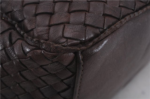 Authentic BOTTEGA VENETA Intrecciato Leather Shoulder Tote Bag Brown 6624D