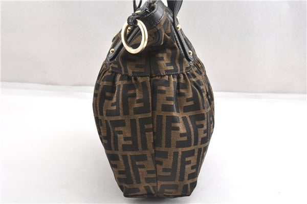 Authentic FENDI Zucca Vintage Shoulder Tote Bag Purse Canvas Brown 6624F
