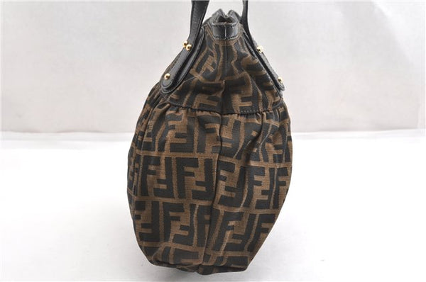 Authentic FENDI Zucca Vintage Shoulder Tote Bag Purse Canvas Brown 6624F