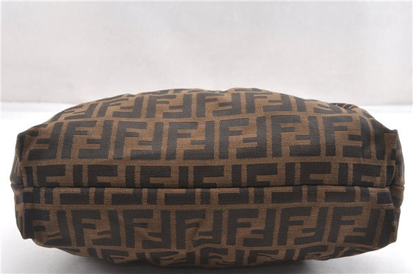 Authentic FENDI Zucca Vintage Shoulder Tote Bag Purse Canvas Brown 6624F